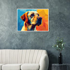 Labrador-Retriever-Portrait: Premium-Poster aus halbmattem Premium-Papier mit Holzrahmen-petllective