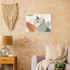 Katzen Kunstdruck Wandbild – Premium Poster mit Holzrahmen-petllective