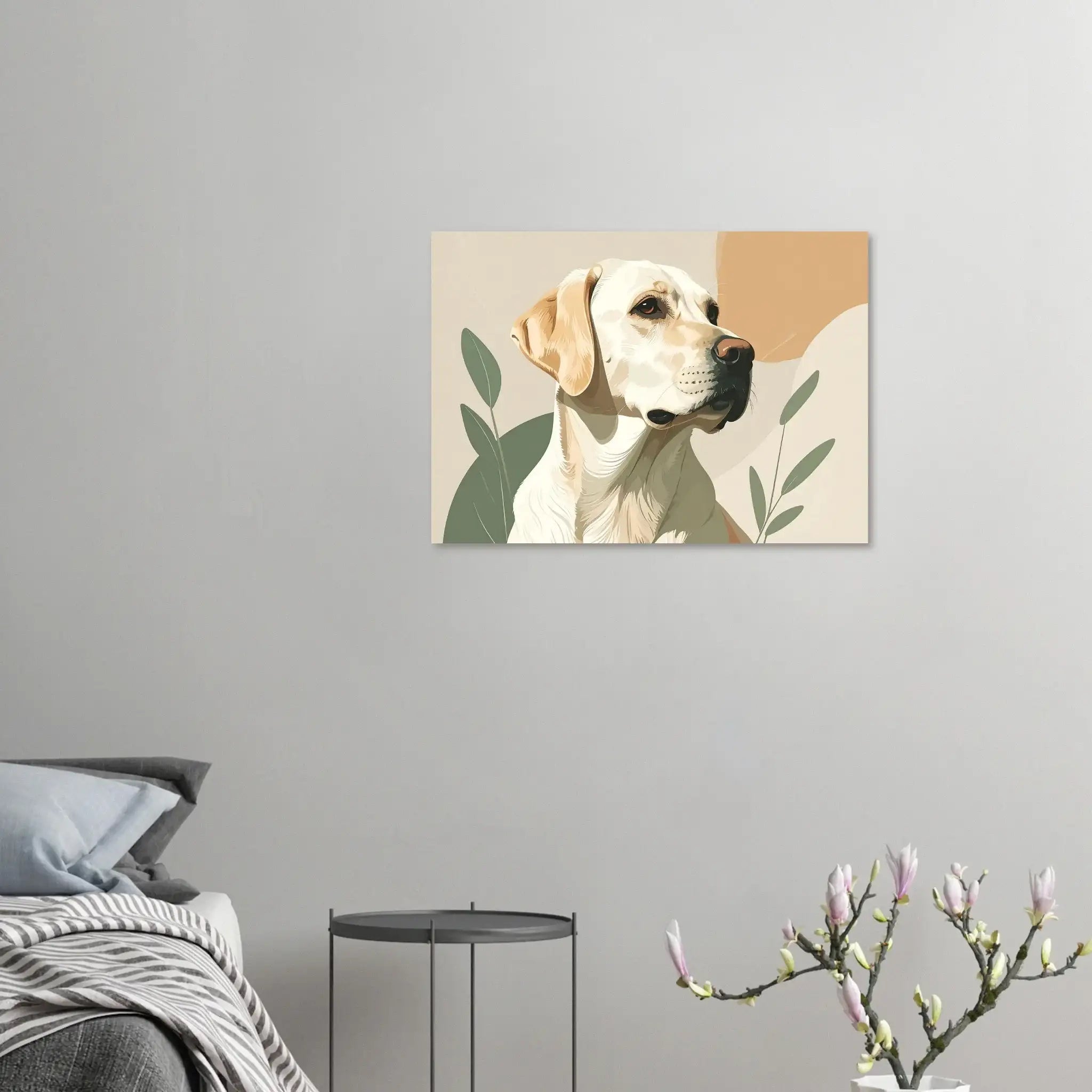 Minimalist Labrador Retriever Kunstdruck: Elegante Haustierporträts in sanften Farben-petllective