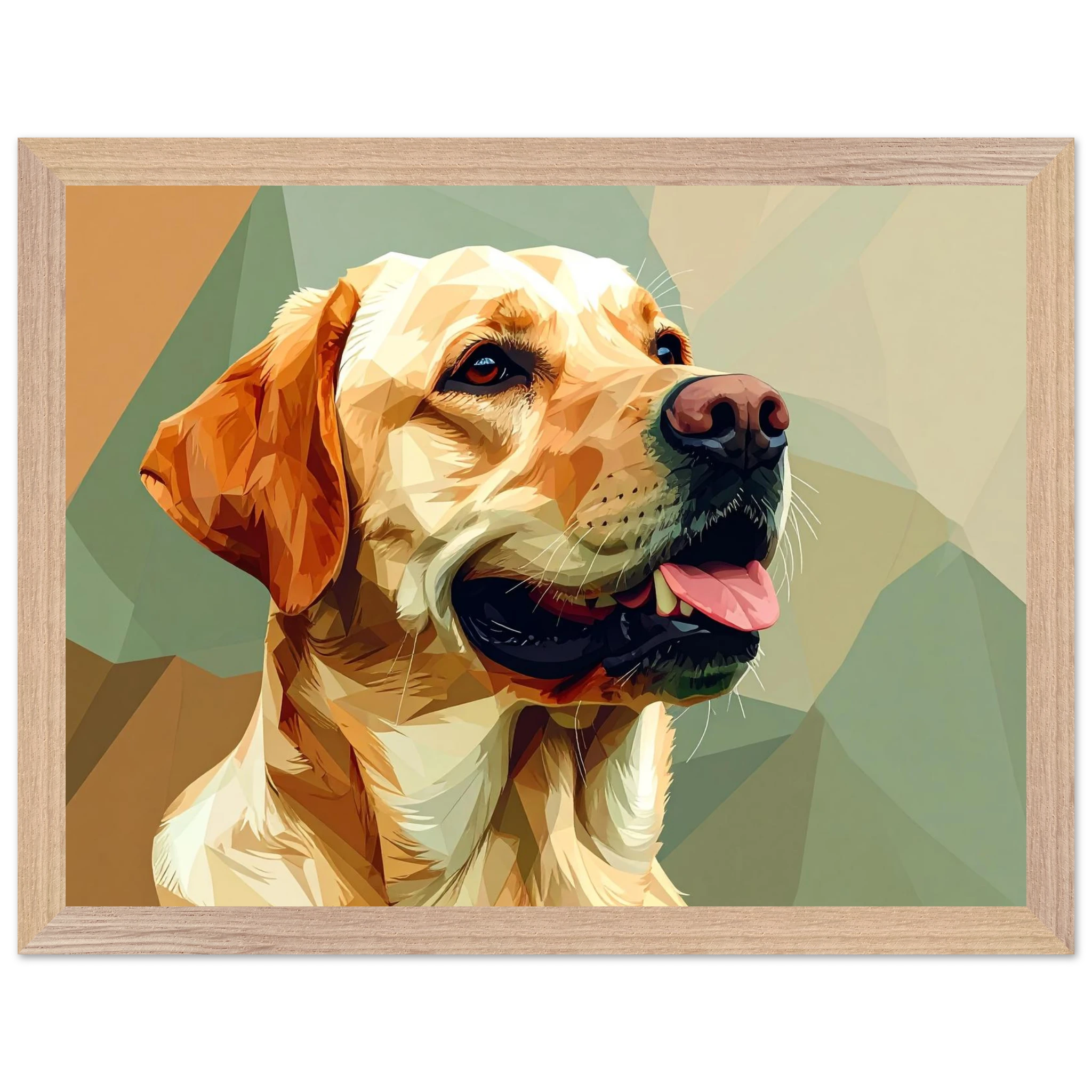Abstrakter Labrador: Gerahmtes Premium-Poster in facettenreichen Farben – Dein perfekter Wandschmuck-petllective