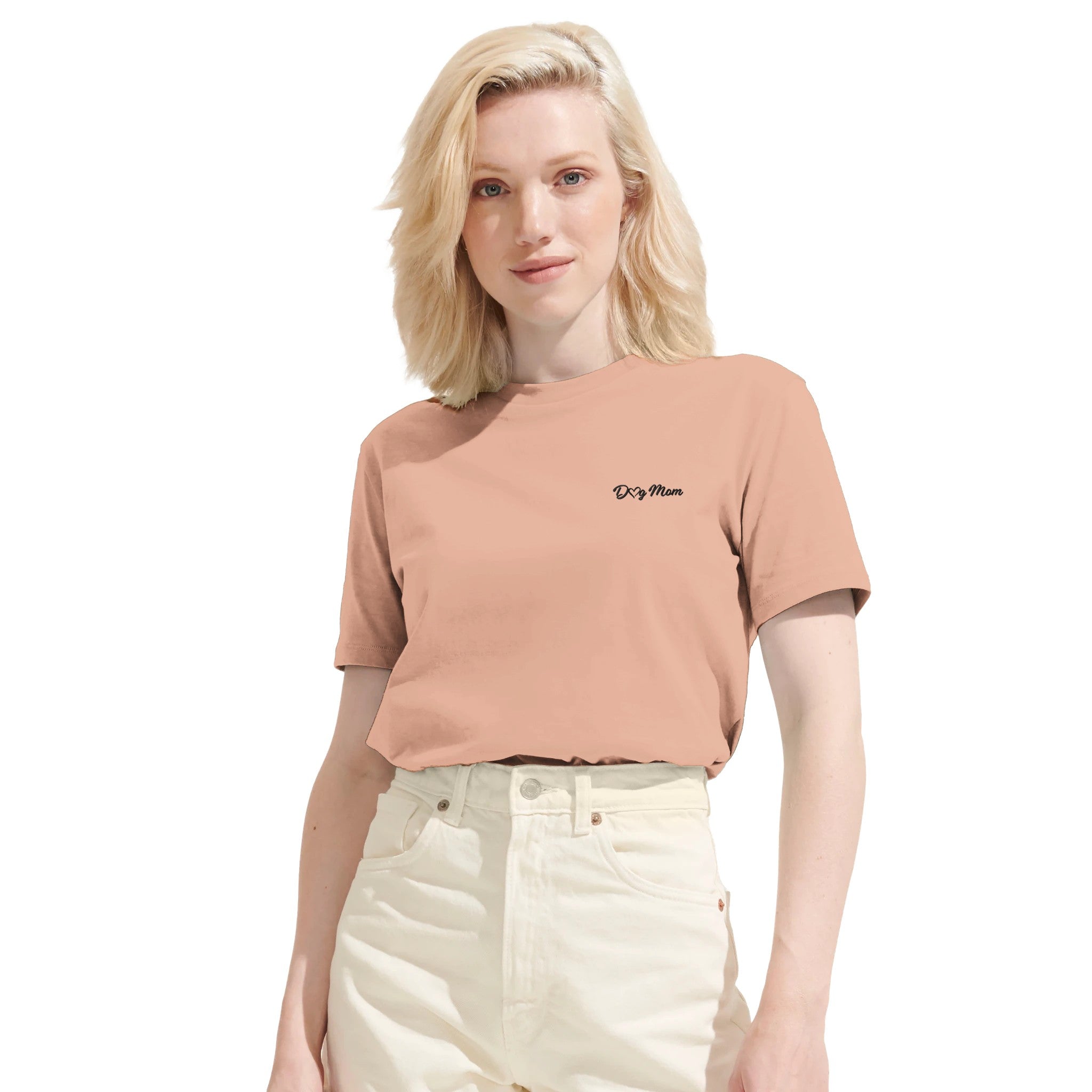 Dog Mom T-Shirt mit Stickerei – Nachhaltiges Bio-Baumwollshirt-petllective