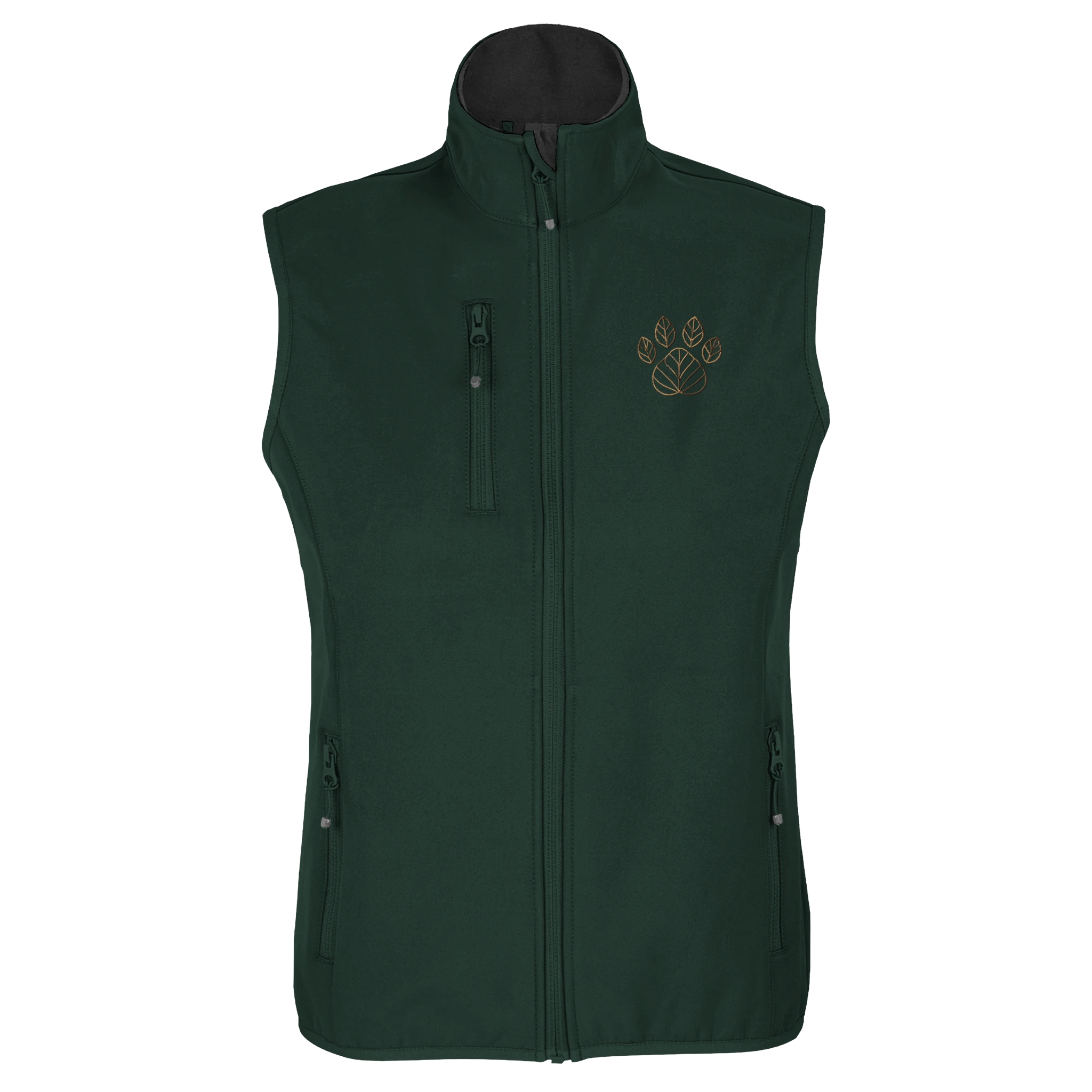 Damen Softshell Weste mit gestickter Herbstpfote-petllective