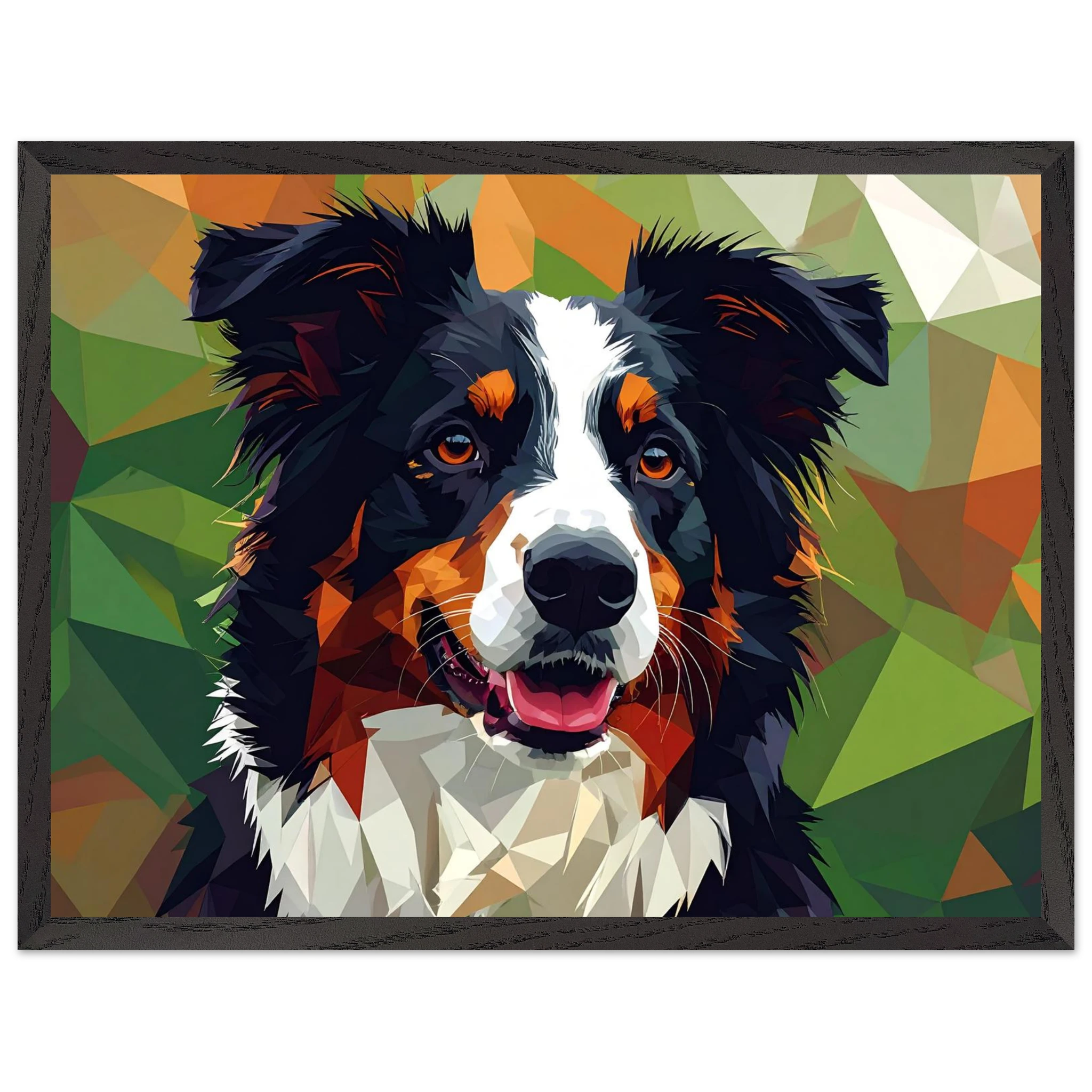 Abstrakter Border Collie Premium-Poster – Lebendige Tierkunst für Ihr Zuhause mit Rahmen nach Wahl-petllective