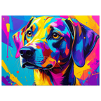 Bunter Hund Pop Art Kunstdruck – Modernes Wandbild für Tierfreunde-petllective