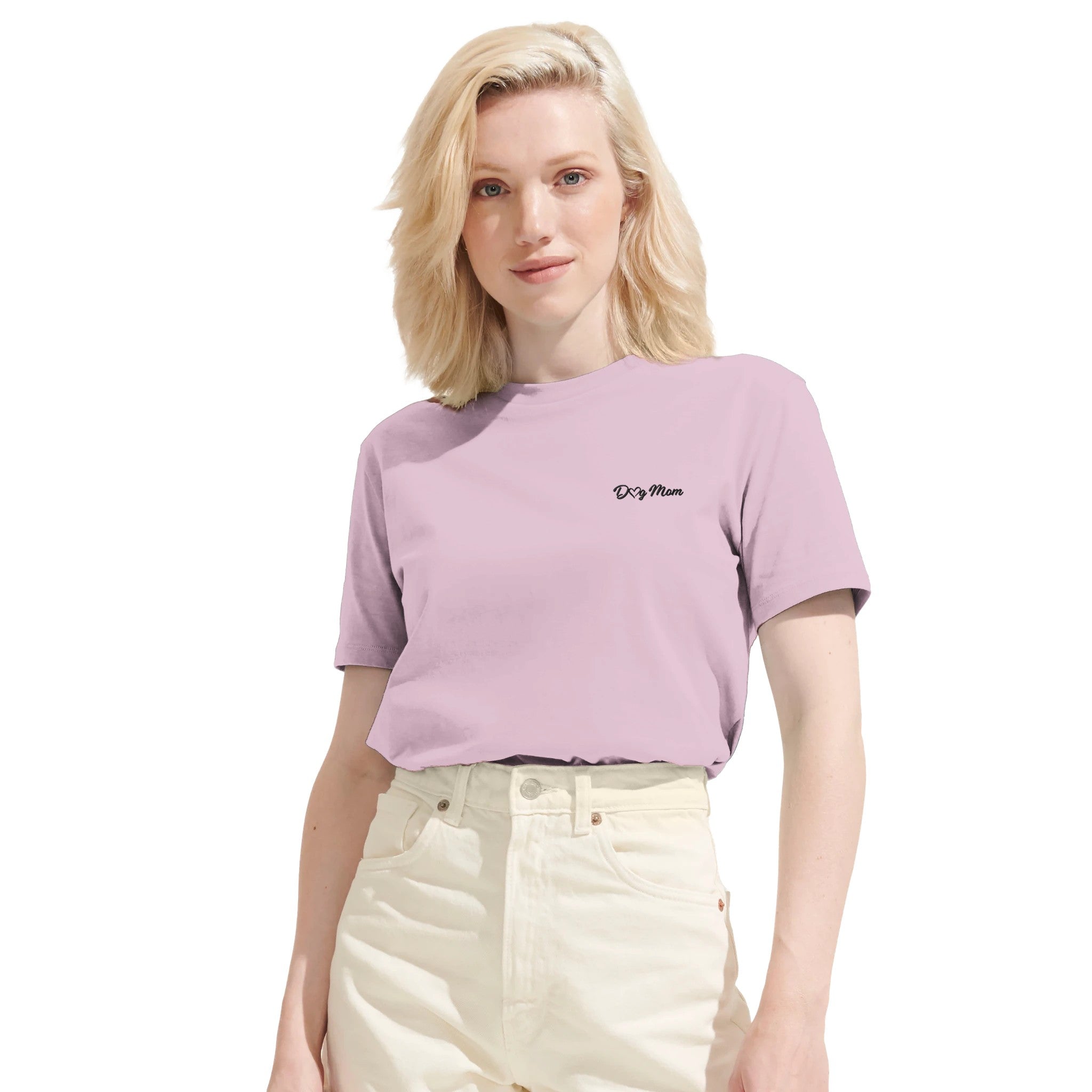 Dog Mom T-Shirt mit Stickerei – Nachhaltiges Bio-Baumwollshirt-petllective