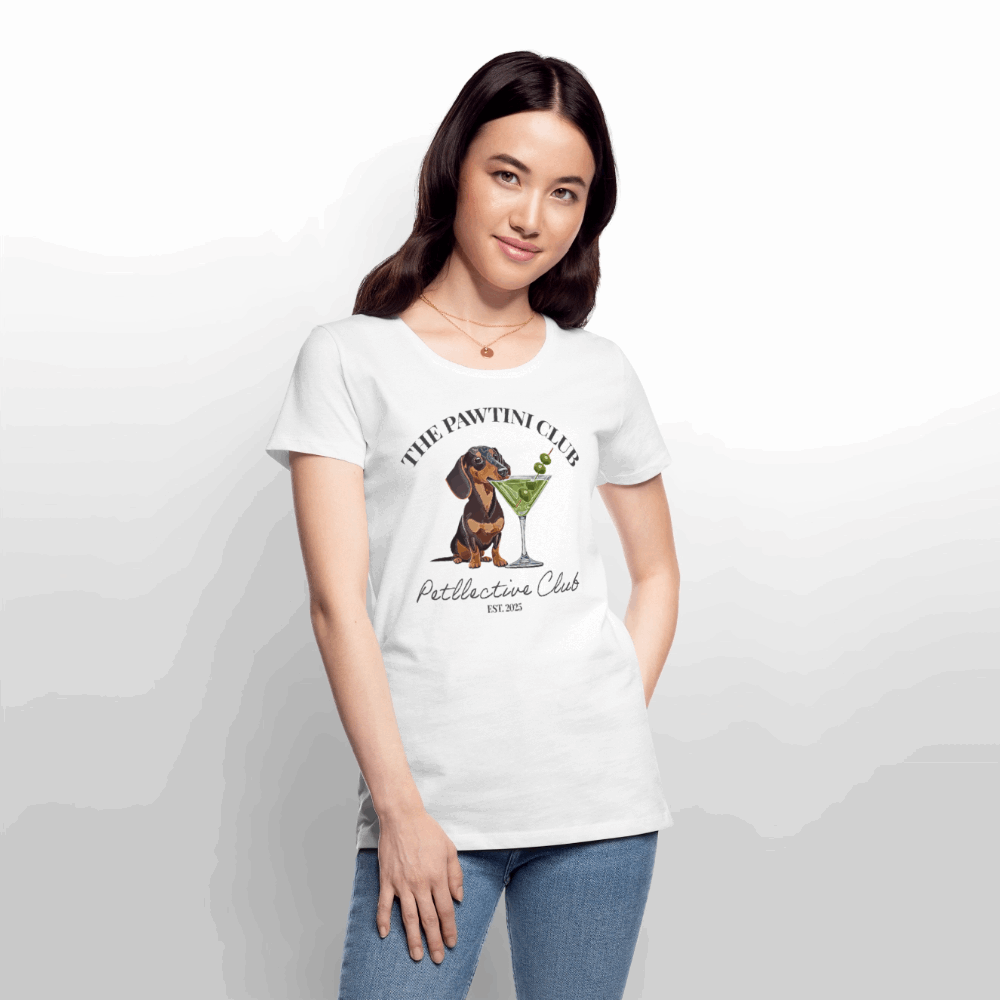 Frauen Premium T-Shirt „The Pawtini Club“ – Dackel trifft Martini-Charme-petllective