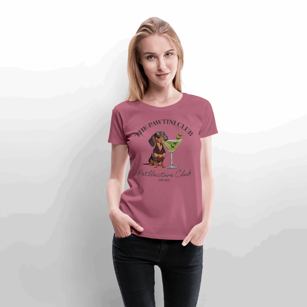 Frauen Premium T-Shirt „The Pawtini Club“ – Dackel trifft Martini-Charme-petllective