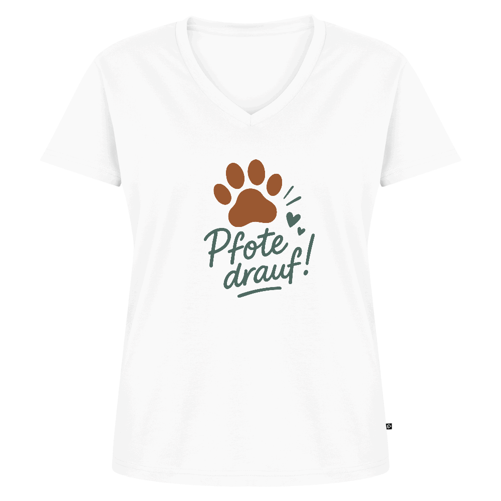 Bio-V-Neck Shirt „Pfote drauf!“ – feminin & fair