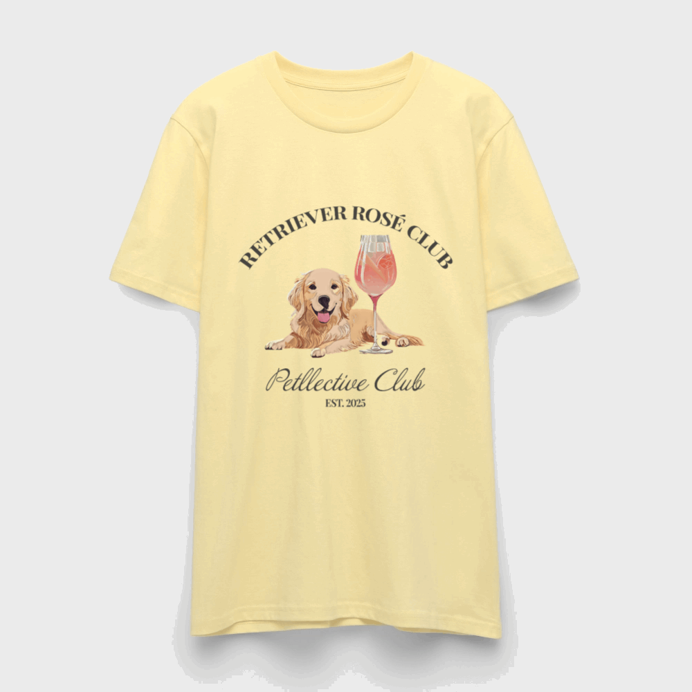 Unisex T-Shirt „Retriever Rosé Club“ – Bio-Shirt mit Hunde-Charme-petllective