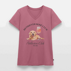 Bio Damen T-Shirt „Retriever Rosé Club“ mit V-Ausschnitt-petllective