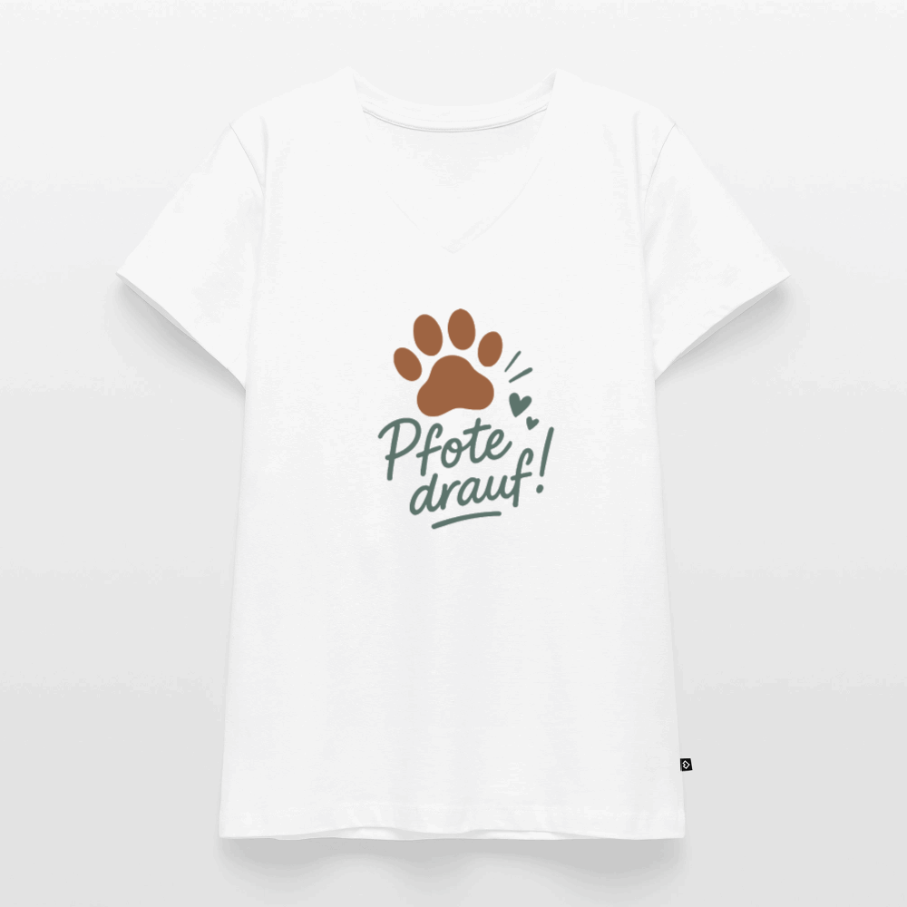 Bio-V-Neck Shirt „Pfote drauf!“ – feminin & fair