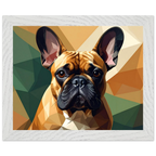 Französische Bulldogge im Polygondesign – Gerahmtes Premium-Poster für moderne Kunstliebhaber-petllective
