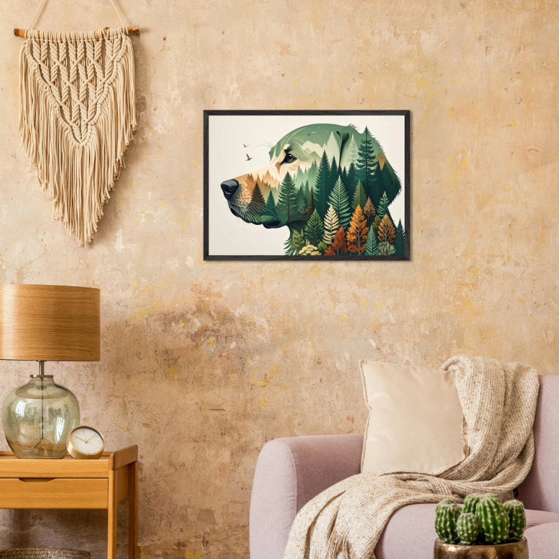 Nature Bond Wandbild – Hund & Naturmotiv als Premium Poster im Holzrahmen-petllective