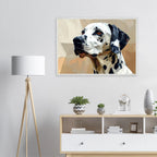 Geometrisches Dalmatiner Kunst-Poster – Gerahmt, für Modernes Interieur mit Charakter-petllective