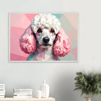 Abstrakter Pudel: Premium-Poster mit Holzrahmen in deinem Wunschformat und Rahmenfarbe-petllective