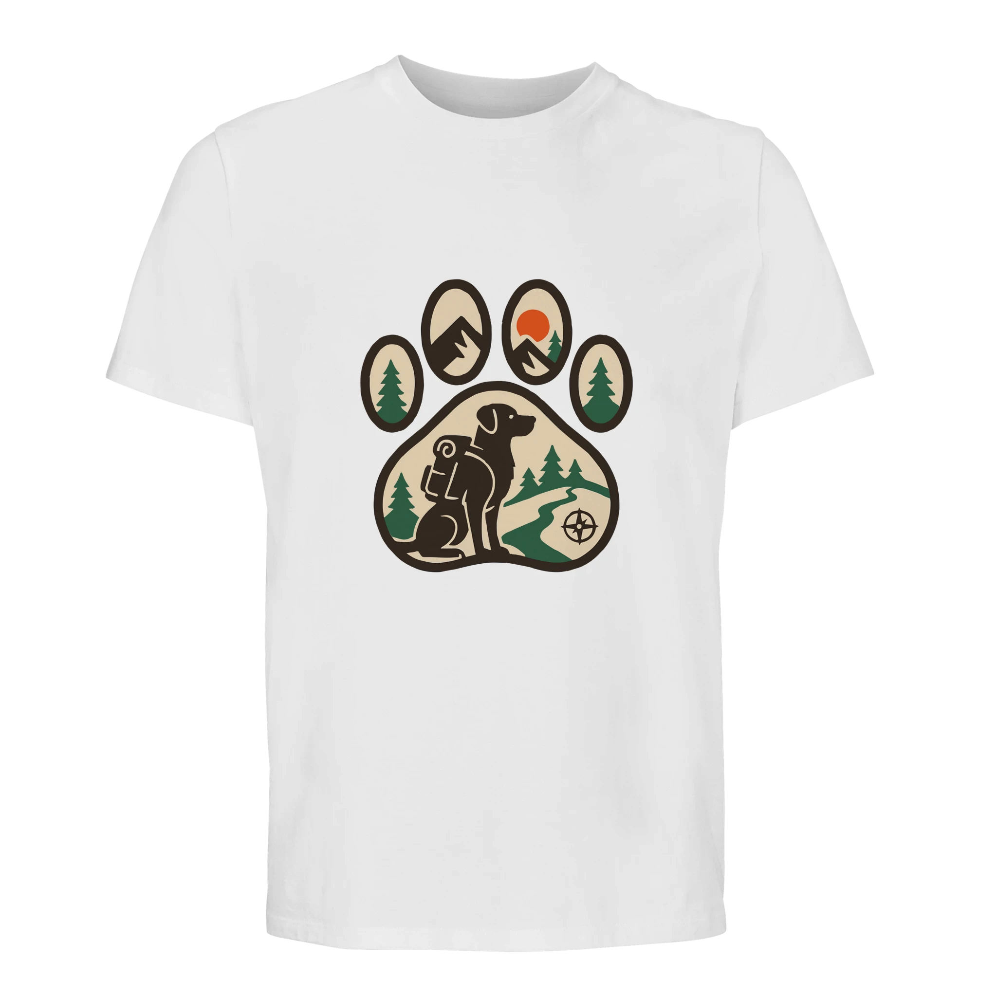 Unisex T-Shirt aus Baumwolle mit Hundepfoten-Design-petllective