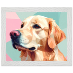 Abstrakter Golden Retriever: Premium-Poster mit Holzrahmen in deinem Wunschformat-petllective