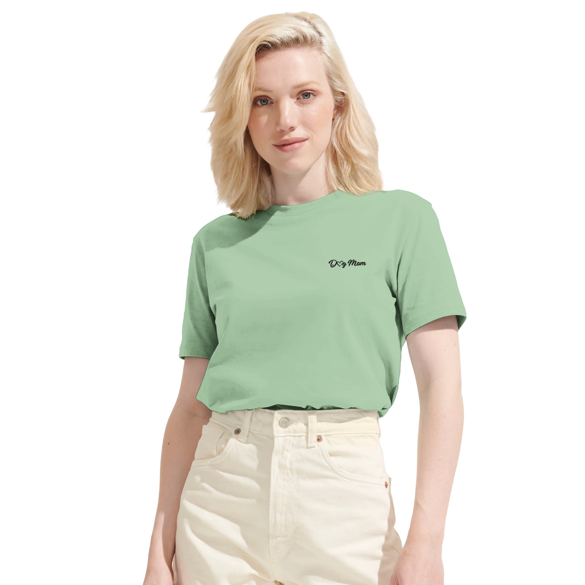 Dog Mom T-Shirt mit Stickerei – Nachhaltiges Bio-Baumwollshirt-petllective