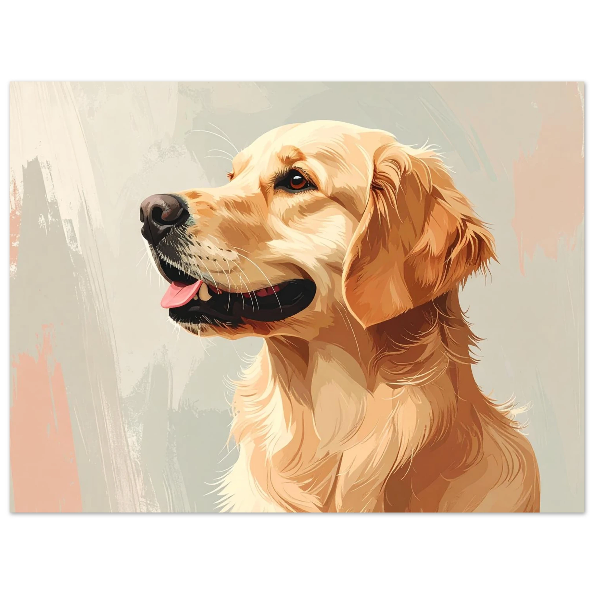 Golden Retriever Portrait Kunstdruck – Lebendige Tierkunst für dein Zuhause-petllective