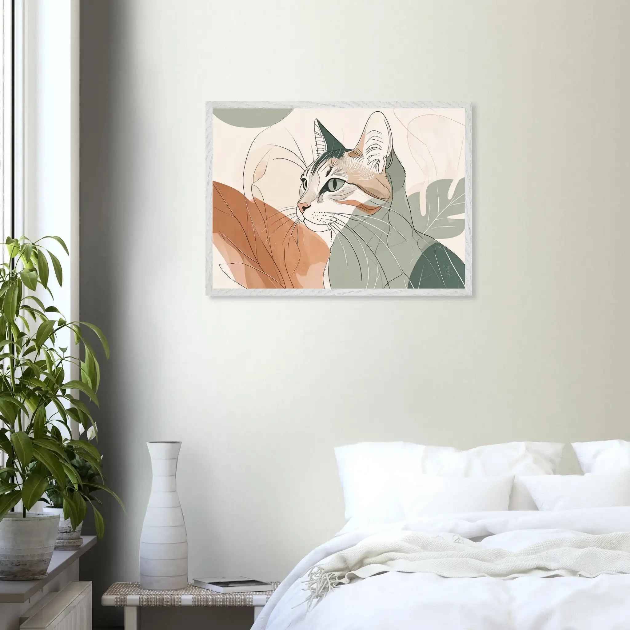 Katzen Kunstdruck Wandbild – Premium Poster mit Holzrahmen-petllective
