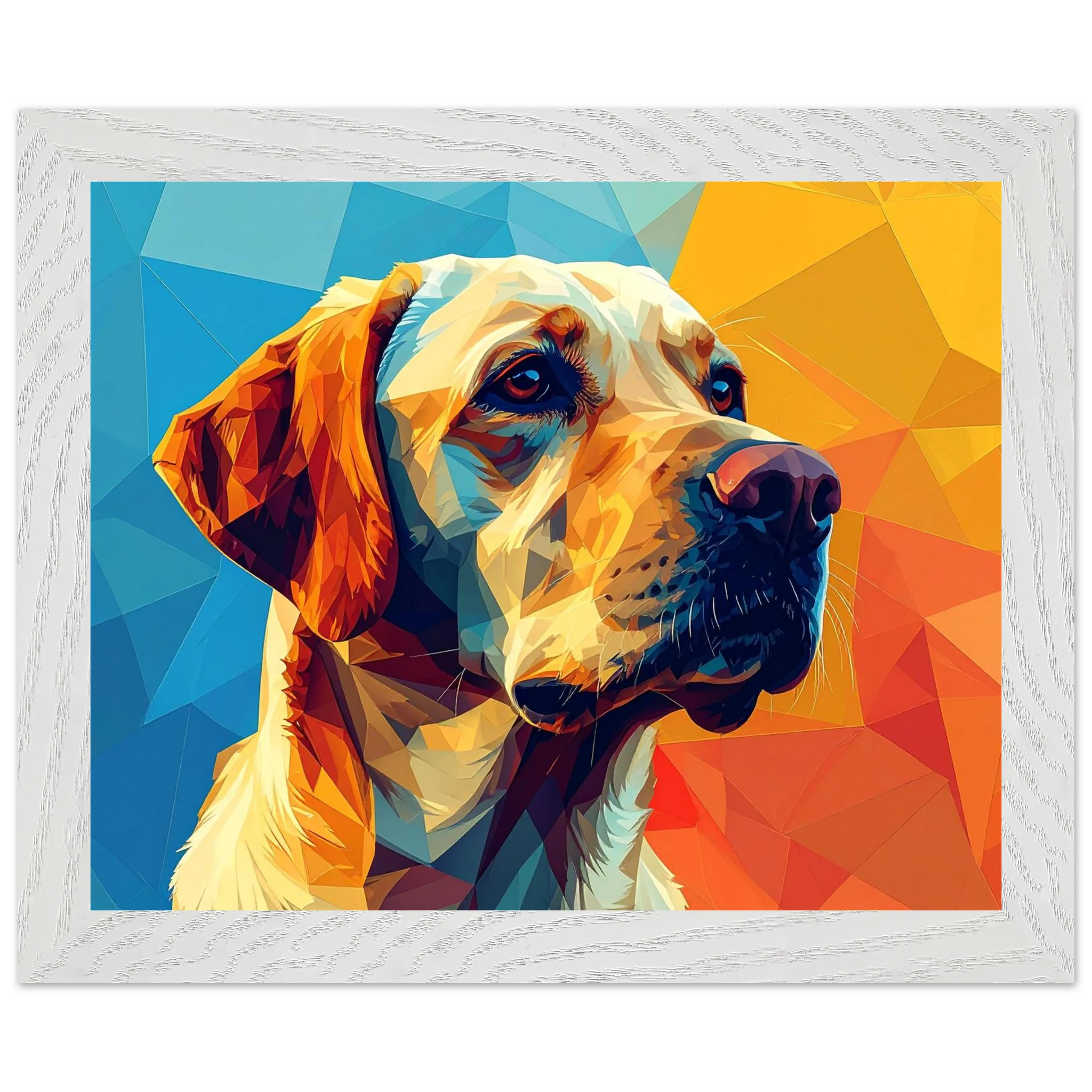 Labrador-Retriever-Portrait: Premium-Poster aus halbmattem Premium-Papier mit Holzrahmen-petllective