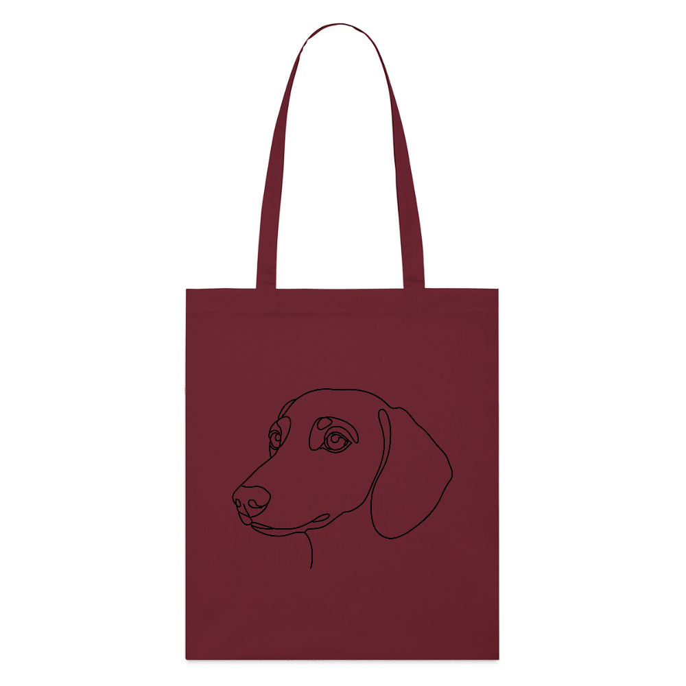 Nordic Line Breeds – Dackel Line Art Tragetasche - Burgunderrot