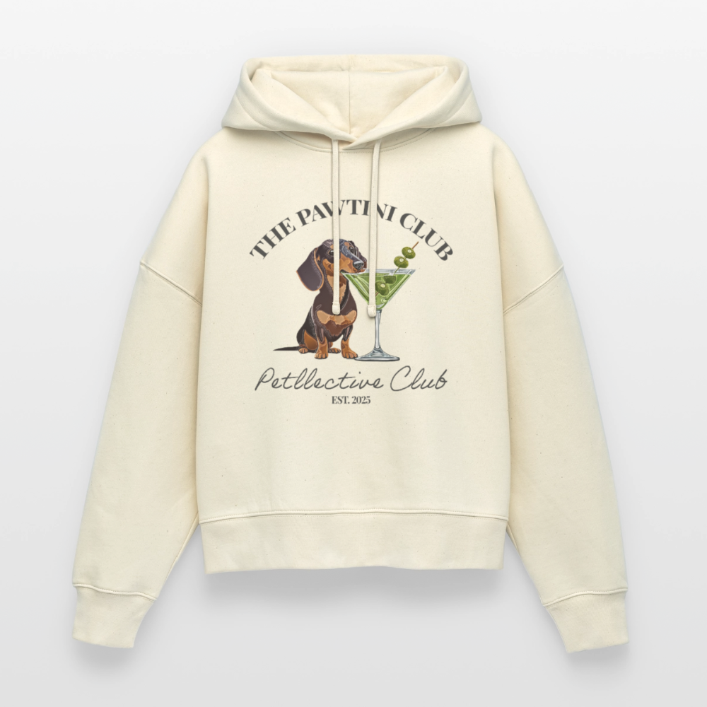 Unisex Bio-Hoodie „The Pawtini Club“ – Dackel & Martini-Vibes - Naturroh