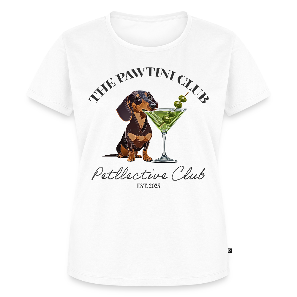Frauen Premium T-Shirt „The Pawtini Club“ – Dackel trifft Martini-Charme - Weiß