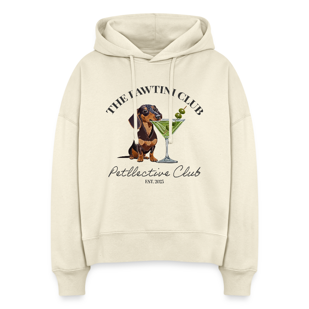 Unisex Bio-Hoodie „The Pawtini Club“ – Dackel & Martini-Vibes - Weißgrau