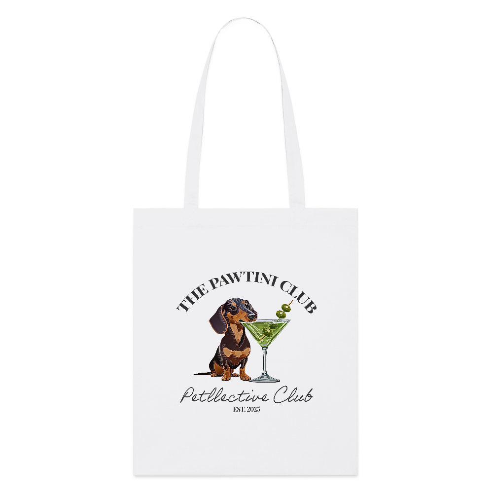 Shopping Bag „The Pawtini Club“ – Bio?Baumwolle Tote mit Dackelprint-petllective