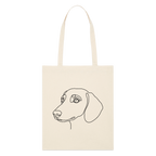 Nordic Line Breeds – Dackel Line Art Tragetasche - Weißgrau