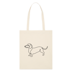 Nordic Line Breeds – Dackel Line Art Tragetasche II - Weißgrau