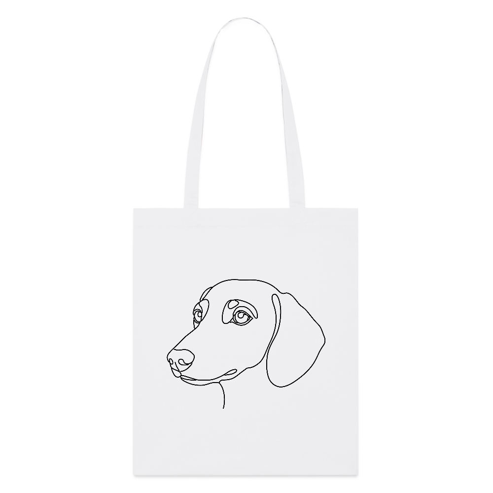 Nordic Line Breeds – Dackel Line Art Tragetasche - Weiß