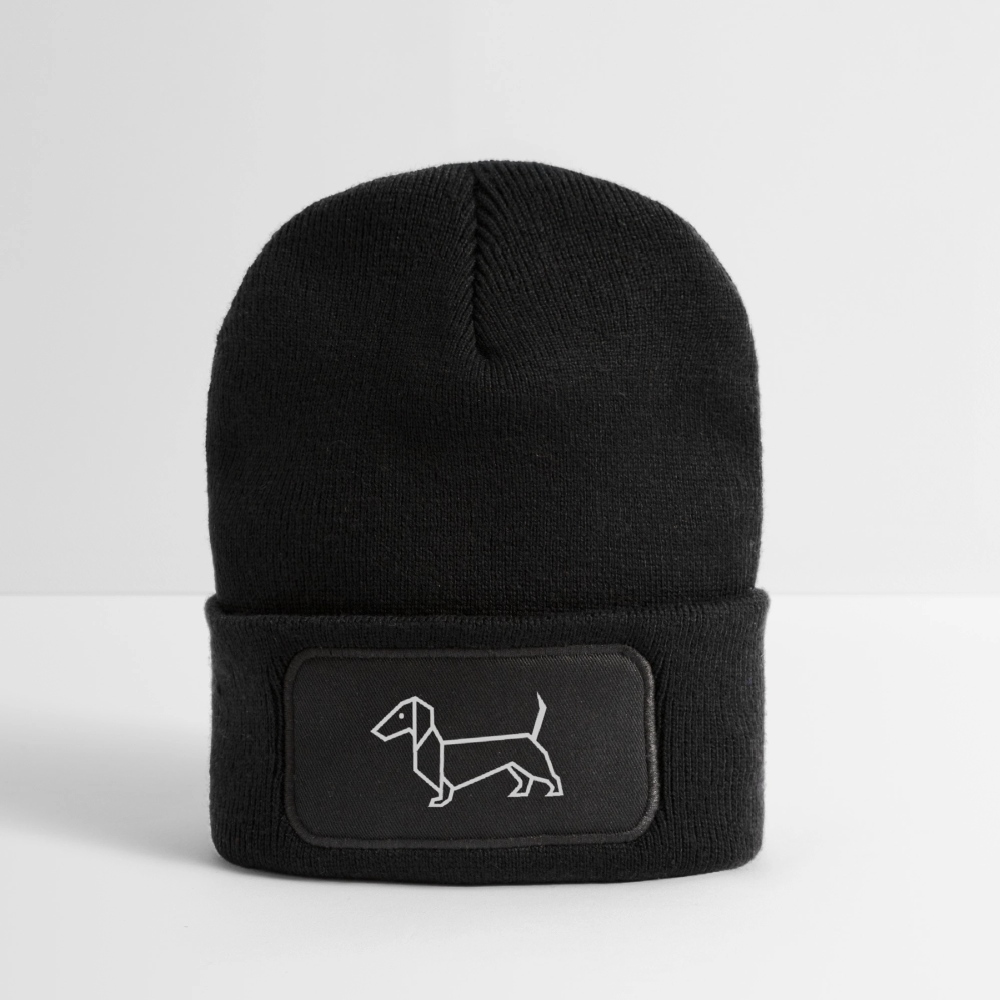 Recycelte Patch Beanie - Schwarz
