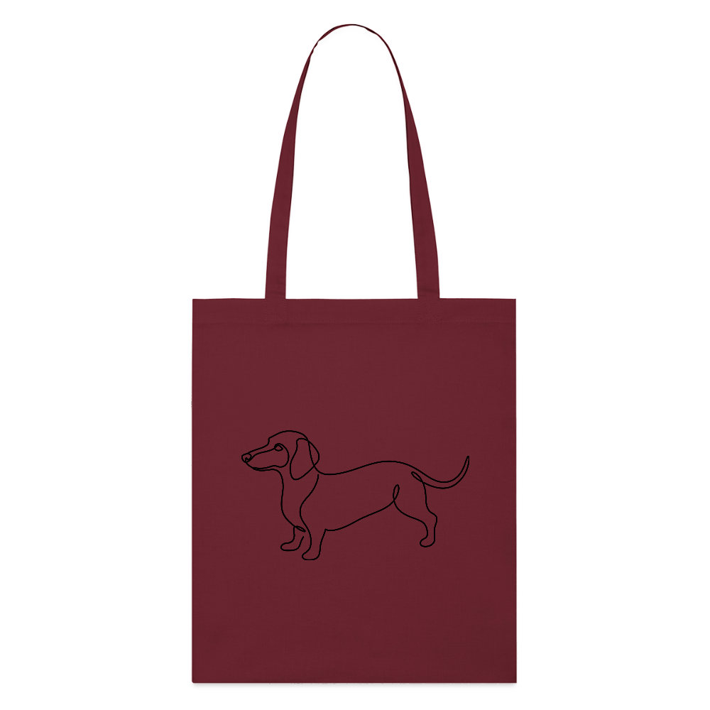 Nordic Line Breeds – Dackel Line Art Tragetasche II - Burgunderrot