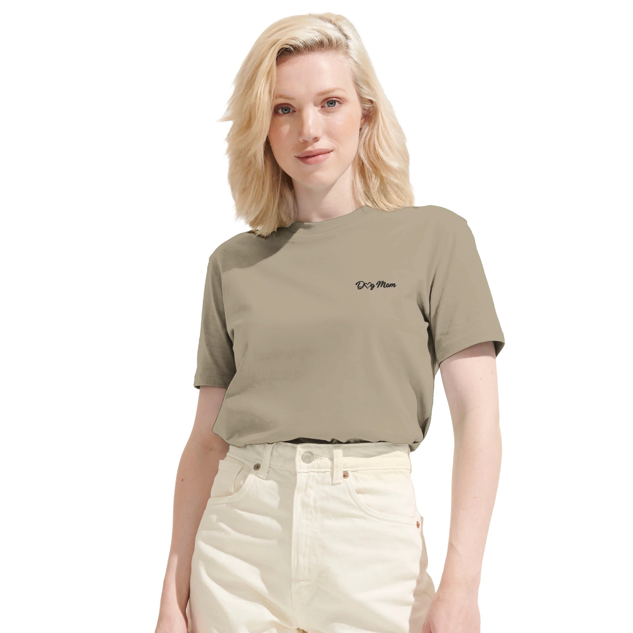 Dog Mom T-Shirt mit Stickerei – Nachhaltiges Bio-Baumwollshirt-petllective