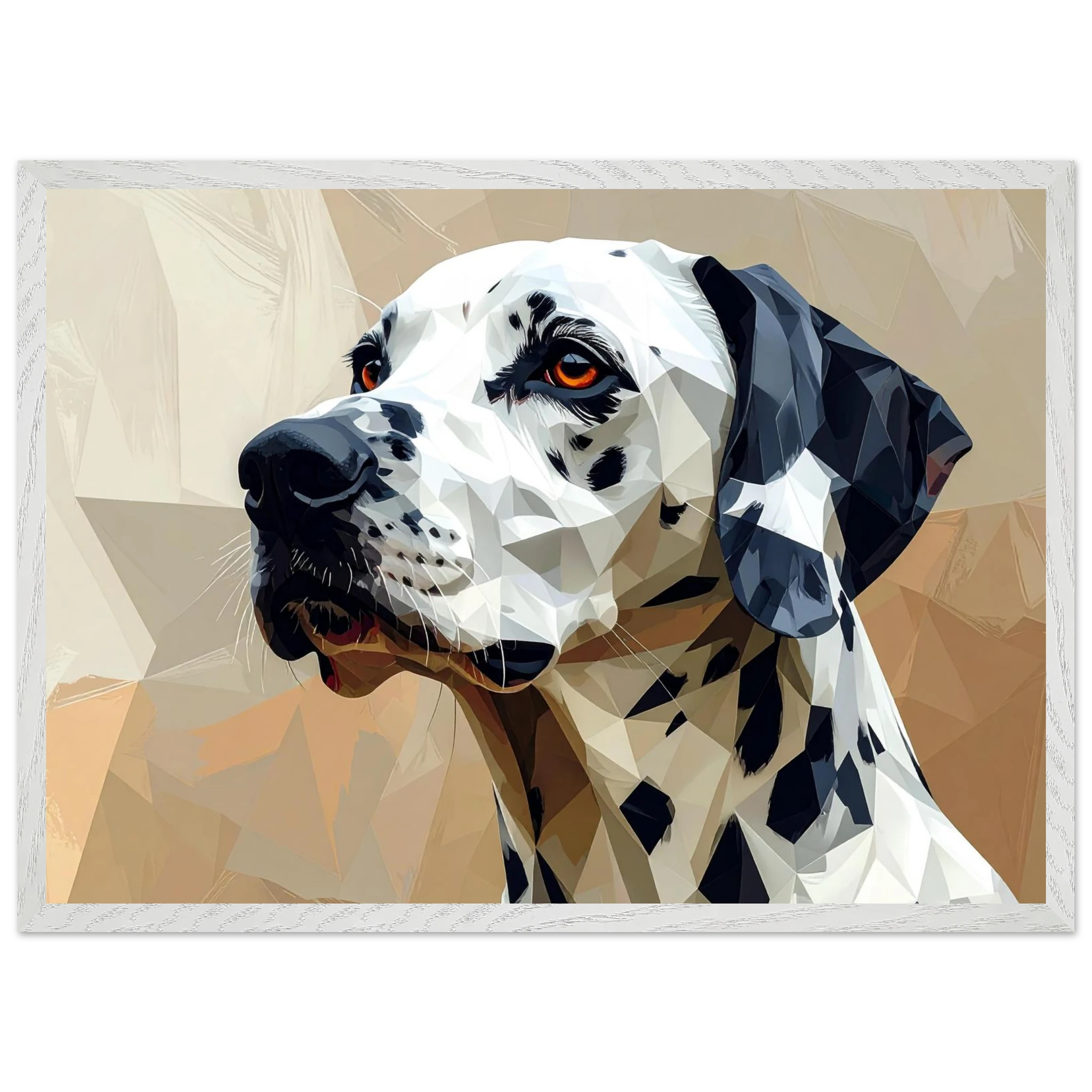 Geometrisches Dalmatiner Kunst-Poster – Gerahmt, für Modernes Interieur mit Charakter-petllective