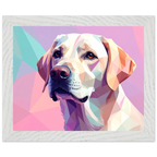 Labrador-Retriever-Portrait im Polygon-Stil: Premium-Poster mit Holzrahmen – Lebendige Farben-petllective