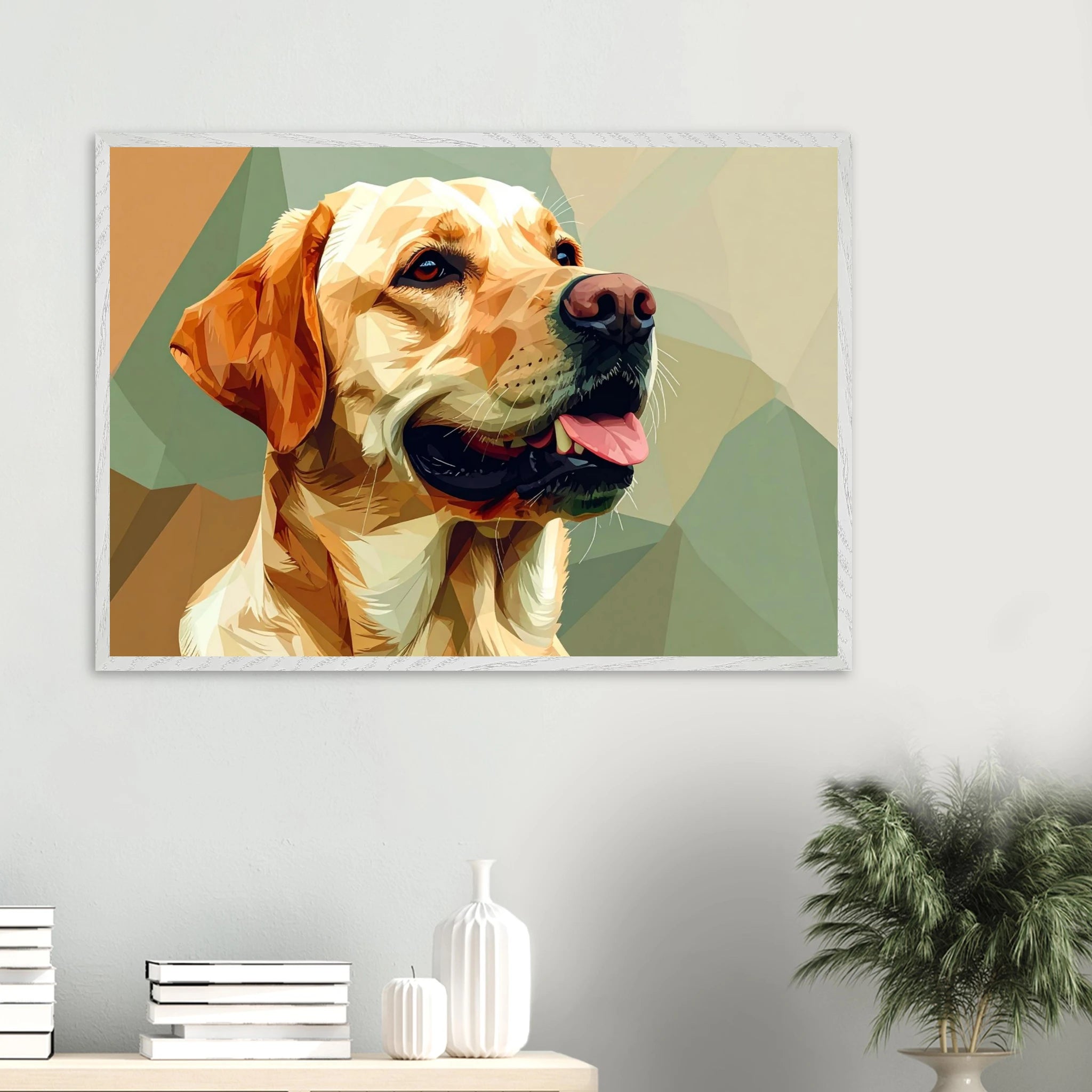 Abstrakter Labrador: Gerahmtes Premium-Poster in facettenreichen Farben – Dein perfekter Wandschmuck-petllective