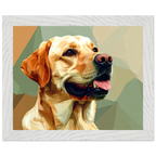 Abstrakter Labrador: Gerahmtes Premium-Poster in facettenreichen Farben – Dein perfekter Wandschmuck-petllective