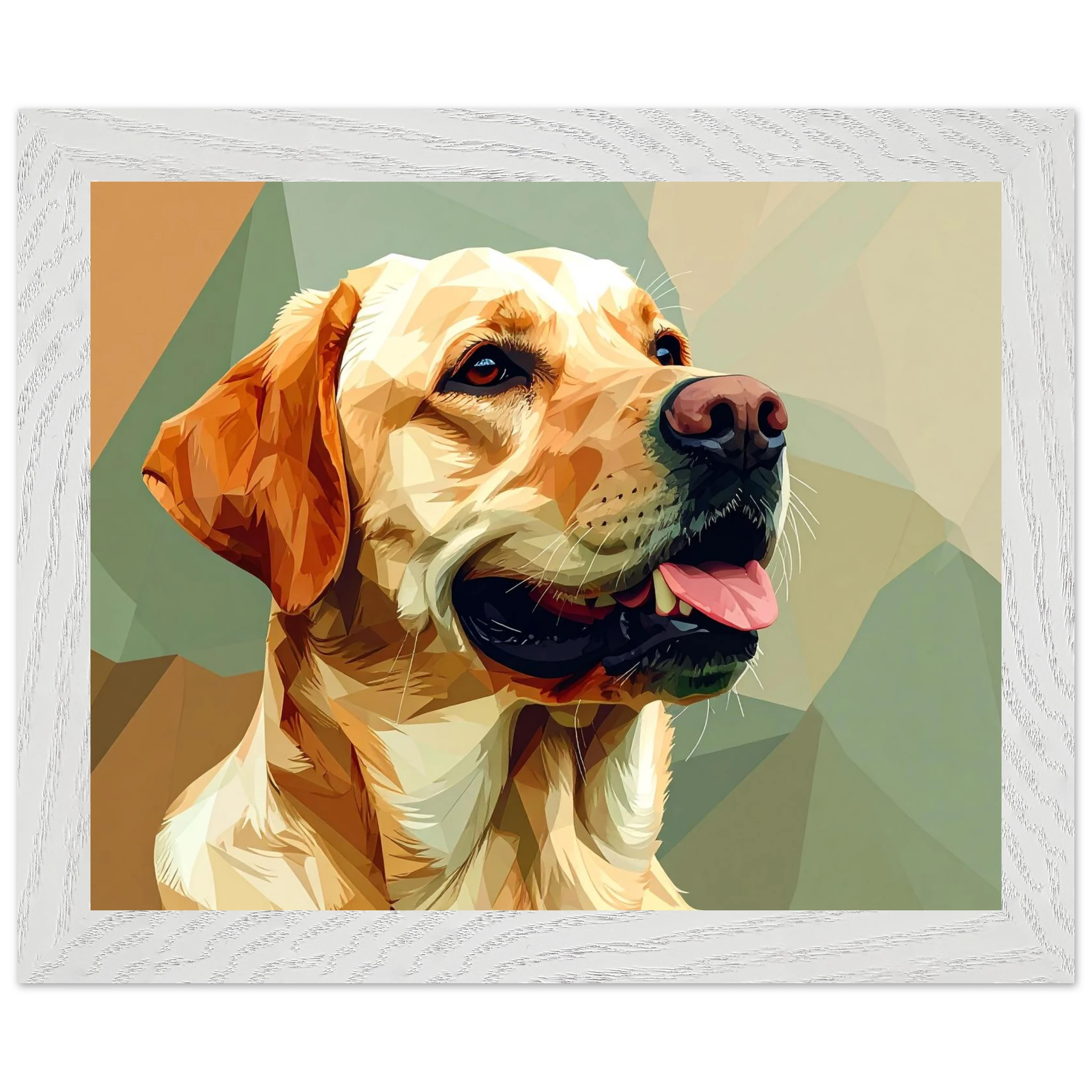 Abstrakter Labrador: Gerahmtes Premium-Poster in facettenreichen Farben – Dein perfekter Wandschmuck-petllective