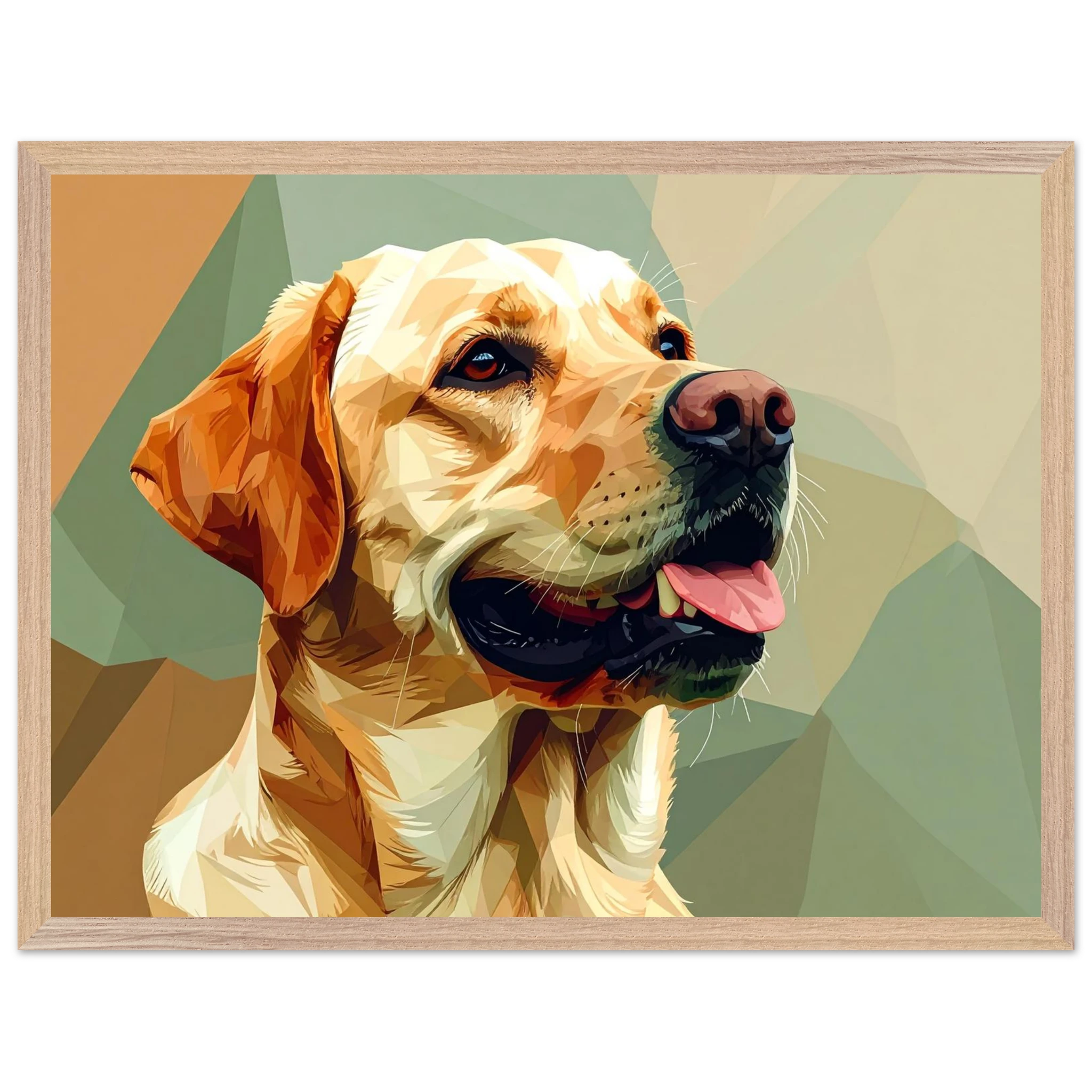 Abstrakter Labrador: Gerahmtes Premium-Poster in facettenreichen Farben – Dein perfekter Wandschmuck-petllective