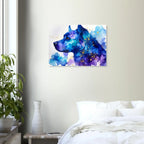 Hundeporträt Aquarell Blau Kunstdruck Wandbild – Fine Art Poster-petllective