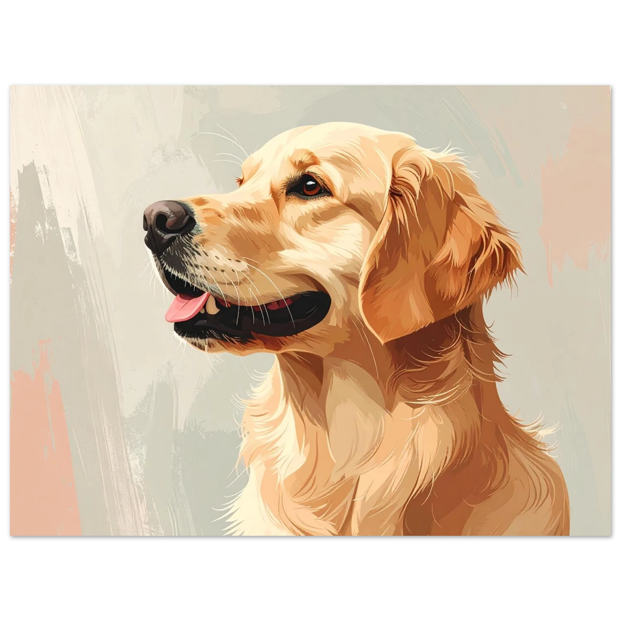 Golden Retriever Portrait Kunstdruck – Lebendige Tierkunst für dein Zuhause-petllective
