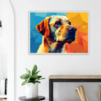 Labrador-Retriever-Portrait: Premium-Poster aus halbmattem Premium-Papier mit Holzrahmen-petllective