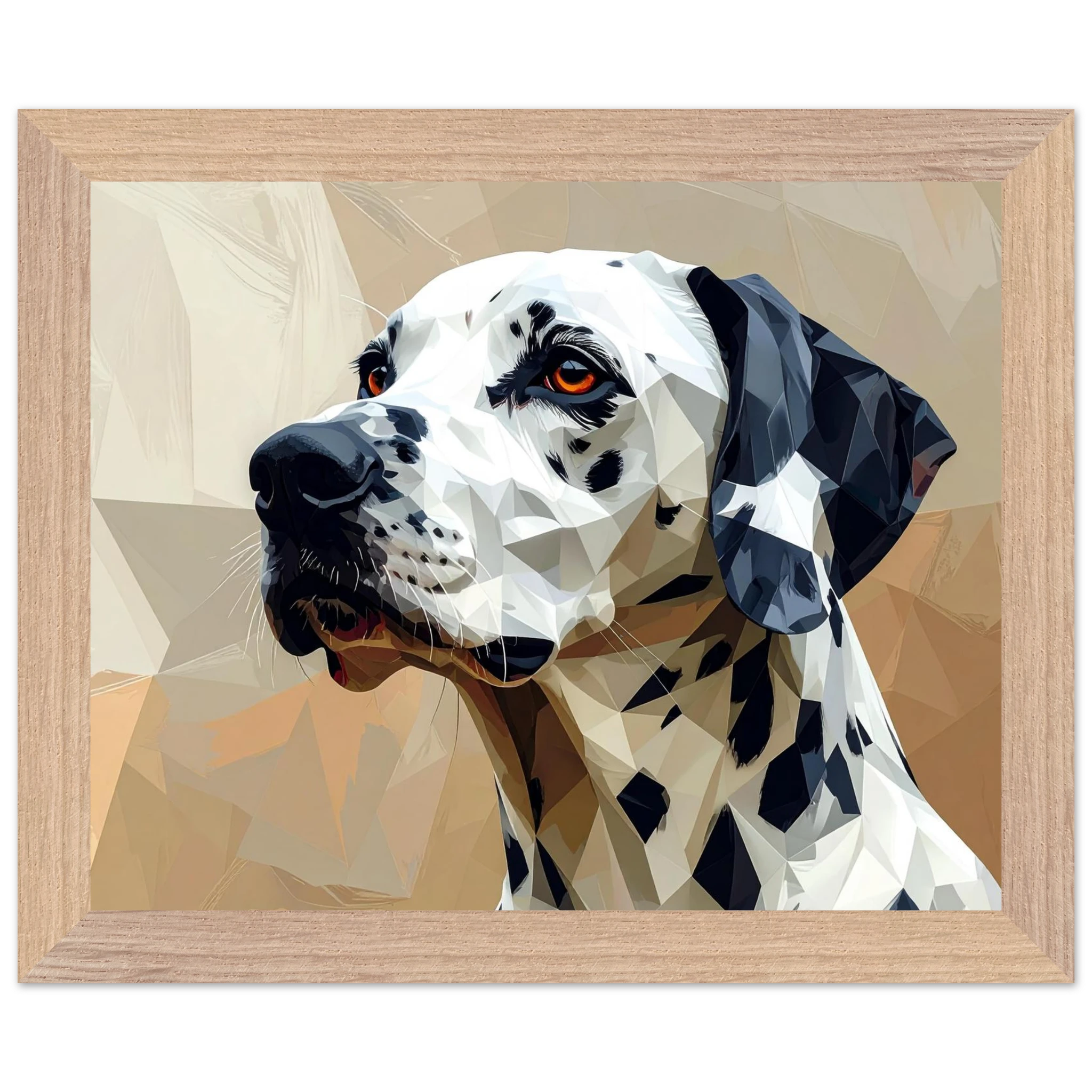 Geometrisches Dalmatiner Kunst-Poster – Gerahmt, für Modernes Interieur mit Charakter-petllective