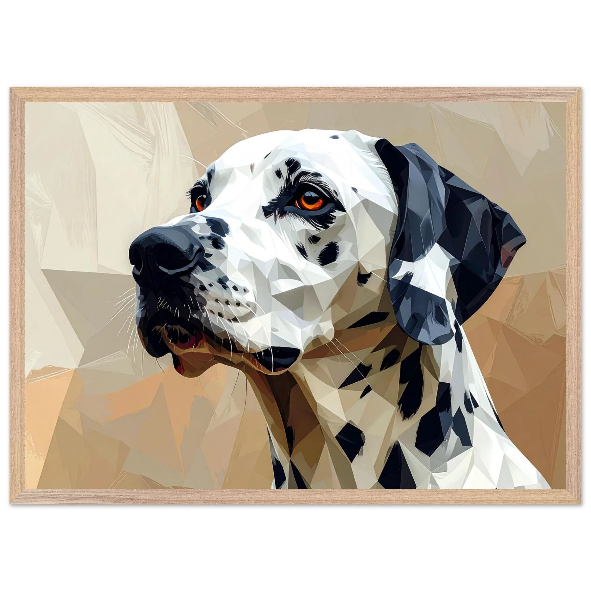 Geometrisches Dalmatiner Kunst-Poster – Gerahmt, für Modernes Interieur mit Charakter-petllective