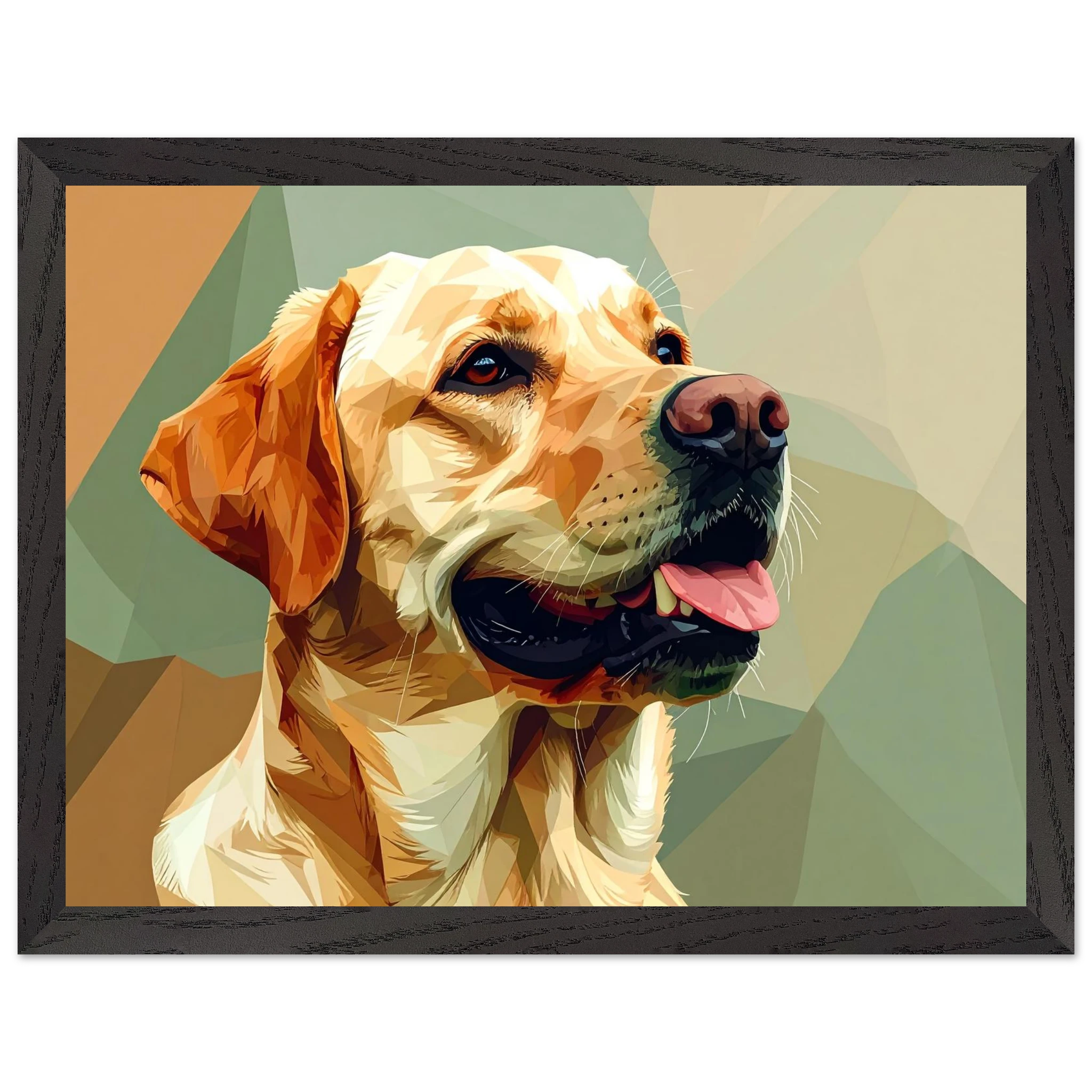 Abstrakter Labrador: Gerahmtes Premium-Poster in facettenreichen Farben – Dein perfekter Wandschmuck-petllective
