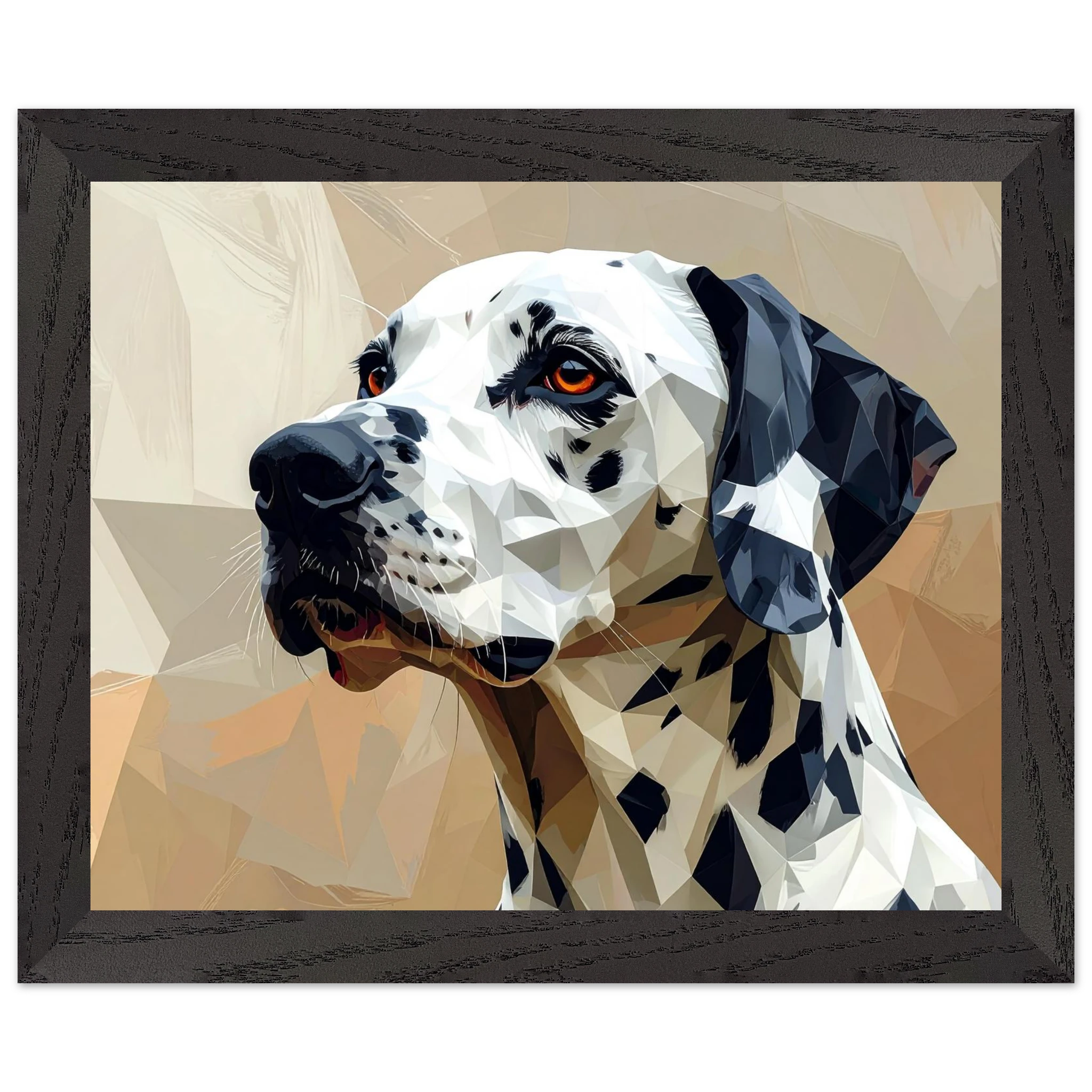 Geometrisches Dalmatiner Kunst-Poster – Gerahmt, für Modernes Interieur mit Charakter-petllective
