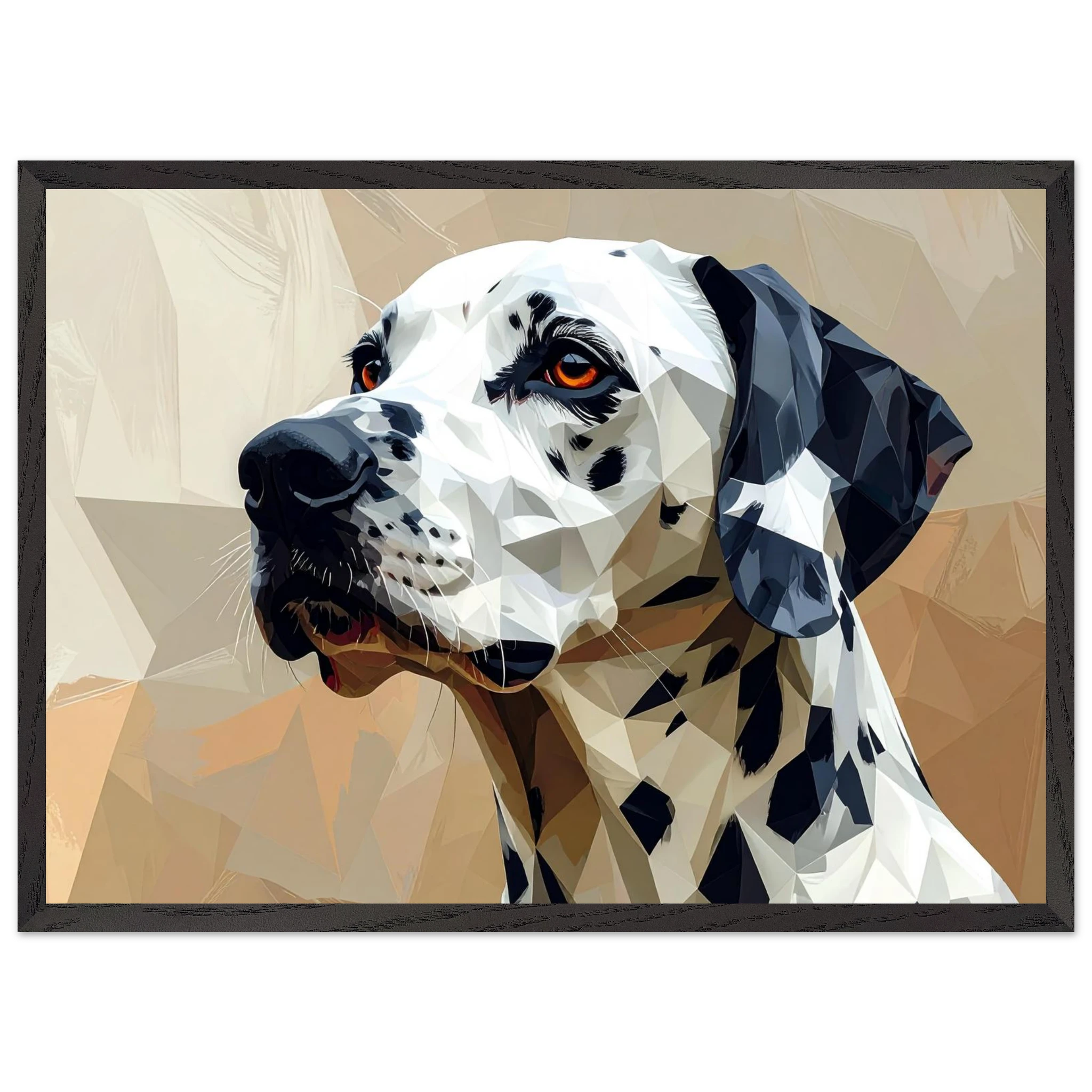 Geometrisches Dalmatiner Kunst-Poster – Gerahmt, für Modernes Interieur mit Charakter-petllective